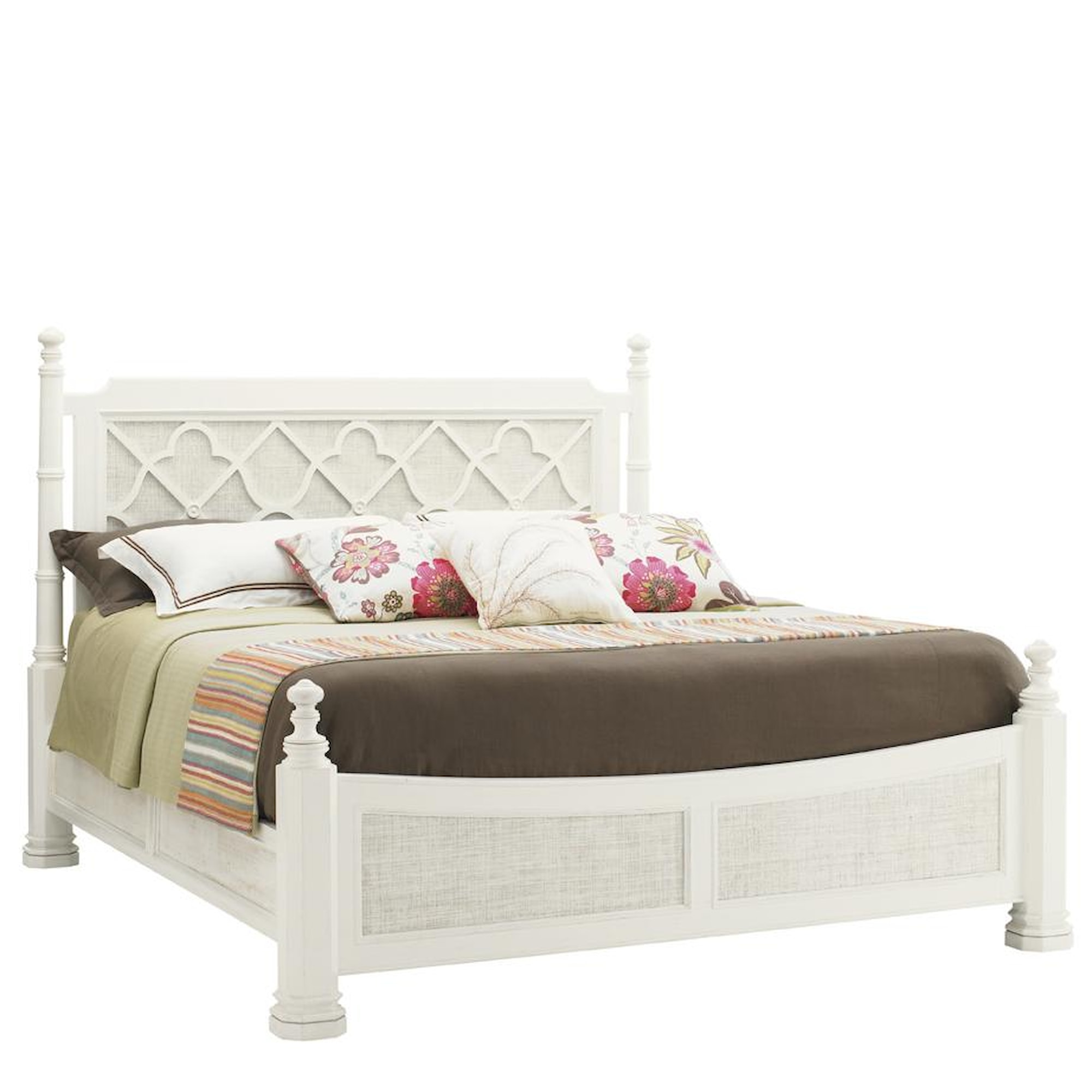 Tommy Bahama Home Ivory Key 543174C King Southampton Poster Bed with with Adjustable Canopy